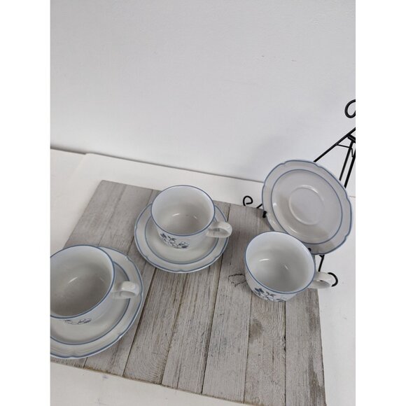 Set of 3 Covington Stoneware Avondale Cups & 3 Saucers Tea Coffee - Picture 5 of 9